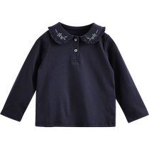 (Clearout) (Lu Fu) Autumn Clothes Girls Pure Cotton Embroidered Doll Collar T-Shirt
