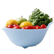 Meiya double-layer drain basket kitchen sink drain basket kitchen living room household fruit plate shopping basket