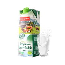 Salzburg Pure Milk Full Fat Organic 3 8%1L* 1 Box Austria Imported Students Breakfast Nourishing Calcium