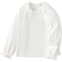 (Same style in the mall) Balabala childrens clothing girls long-sleeved T-shirt 2024 autumn new top simple and versatile