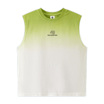 Zuoxi Childrens Clothing Boys Sports Vest Pure Cotton Breathable Summer 2024 New Childrens Gradient Boys Sleeveless Top