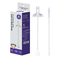 Equipped with universal wide mouth gravity ball learning mouth straw round hole 18 months and above bottle accessories