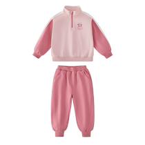 Girls sports suit big childrens running sweatshirt two-piece set baby sportswear 2024 new fashionable childrens autumn clothing