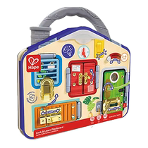 Hape multifunctional door lock busy board Montessori teaching aids 3 years old baby Montessori early education educational toys