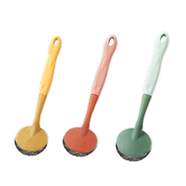 Lajia pot-safe dishwashing ball brush wire pot brush 1 long-handled cleaning artifact with random colors