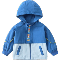 Qiqi Bear Baby Windbreaker Spring and Autumn Childrens Jacket Baby Spring Hooded Top Girls Boys Autumn Jacket