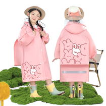 La beauté romantique West Child Raincoat Boy Girl Thickening Full Body Waterproof Electric Car Elementary School Kids School Special Rain Cape