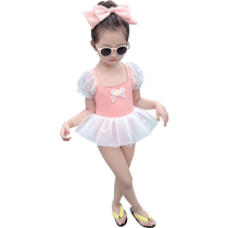 Yuyingfang girls one-piece swimsuit summer 2024 childrens quick-drying swimsuit sweet baby princess skirt swimsuit