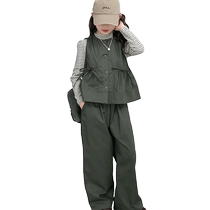 Yuyingfang Girls Autumn Clothing 2024 New Suits for Big Children and Womens Clothing Internet Celebrities Street Childrens Spring and Autumn Trendy and Cool Outfits