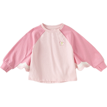 David Bella childrens long-sleeved T-shirt 2024 spring new girls bottoming shirt baby girls small wing top