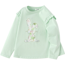 (Same style in the mall) Balabala childrens clothing girls T-shirt long-sleeved inner wear 2024 autumn new top cute