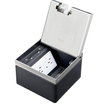 Delixi embedded floor socket invisible stainless steel flat hidden hidden ultra-thin hidden waterproof ground socket