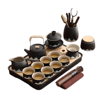 Tang Feng black pottery Kung Fu tea set complete set 2024 new small set Japanese style national trend cultural and creative tea set set