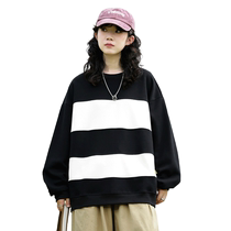 Meow full score trendy brand heavyweight sweatshirt womens loose round neck student outer wear oversize drape bottoming shirt autumn