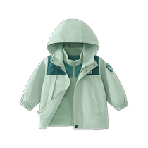 Qi Qi Xiong boys jackets spring and autumn childrens spring clothes three-in-one removable tops baby boy clothes