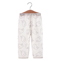 Childrens home pants pure cotton boys summer thin air conditioning pants children girls summer pants trousers 1 piece boys