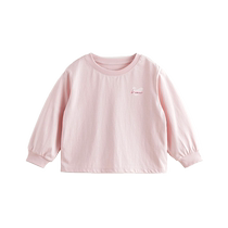 Mark Jenny girls contrasting letters loose long-sleeved T-shirt childrens casual top autumn new style 241083