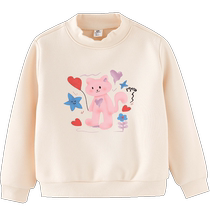 Piggy Banner Childrens Wear 2024 Winter New Childrens Sweater Medium and Large Childrens Girls Pullover Girls Tops with Velvet