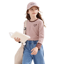 Girls long-sleeved T-shirts childrens spring and autumn clothing new bottoming shirts medium and large childrens style tops girls fashionable childrens clothing
