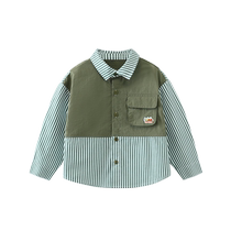 Outdoor mountain Qi Qi Xiong boys long-sleeved shirt childrens spring and autumn shirt baby jacket 2024 new trend