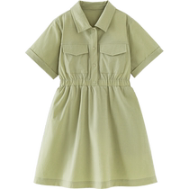 Mini Balabala parent-child clothing for girls cool and quick-drying workwear style childrens dress mother and daughter clothing for summer baby