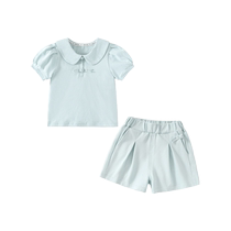 Banxidi girls summer clothes new fashionable baby short-sleeved tops childrens shorts summer childrens two-piece set