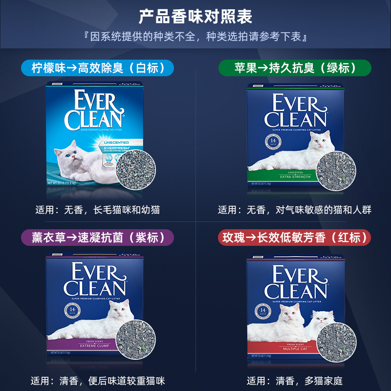 美国进口 EverClean 铂钻 高效除臭清香猫砂 25磅 凑单折后￥155.78包邮 柠檬、玫瑰、苹果、薰衣草味可选  88VIP会员还可95折