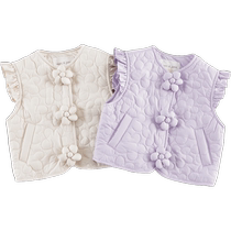 Mark Jenny girls sweet three-dimensional flower vest childrens thin cotton vest baby autumn and winter new style 241390