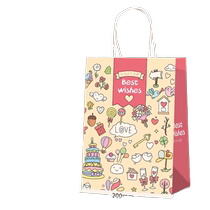 Yingxike school gift bag good wishes 20 pieces thickened kraft paper bag gift companion gift bag portable