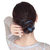 Highlighted ball head wig bun hair artifact ponytail hair ring self-winding bud head wig colorful hair strips