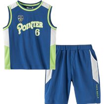David Bella boys five-quarter pants suit 2024 summer big childrens moisture-absorbent quick-drying sports vest childrens two-piece set