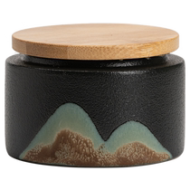 Sus Ceramics Hand-painted Landscape Painting Three-Color Tea Jar Storage Jar Ceramic Sealed Jar Exquisite Gift Box