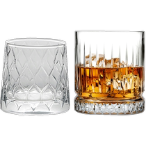 Pasha Paqi imported glass whiskey glass creative engraved spirits foreign wine glass home bar 2 pieces