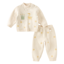 David Bella childrens home clothes set autumn and winter boys and girls chenille pajamas two-piece set