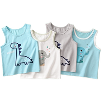 Sentex childrens vest T-shirt boys summer pure cotton thin childrens vest bottoming baby pajamas two-piece