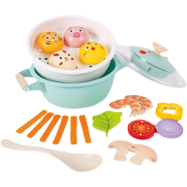 Hape little chef steam pot childrens play house simulation kitchen wooden educational toy baby gift 3 years old