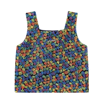 Ueki Childrens Clothing French Rainbow Color Three-dimensional Flower Short Vest Camisole Top Girls 2024 Summer Trendy