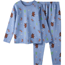euv childrens autumn clothing set pure cotton boys and girls underwear 2023 new warm clothes medium and large childrens cotton sweaters