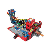 German dickie large sound and light folding deformation fire truck toy car track set boy birthday gift