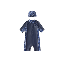 babyloves junejunior childrens one-piece swimsuit boys one-piece sunscreen quick-drying hooded swimsuit