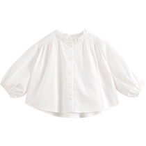 Mark Jenny girls lace collar pure cotton long-sleeved shirt versatile shirt childrens shirt spring and autumn