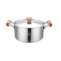 Uncoated 316 stainless steel soup pot thickened household steaming porridge pot stew pot double-ear gas stove induction cooker special