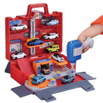 TOMY Domeka DIY repair base suitcase alloy car scene simulation toy