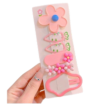HOUYA 6-piece set of colorful flower hairpins side clips side bangs clips cute headwear bb clip hairpins
