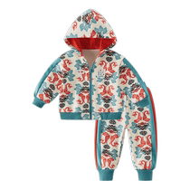 Jerry Baby Girls National Fashion Suit 2024 Childrens Plus Velvet Two-piece Set Baby Fashionable New Years Clothes Boys Clothes