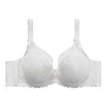 Manxi Lucky Star Lace Womens Underwear Summer Thin Large Breast Revealing Small Breast Gathering Large Cup Anti-Bump Bra