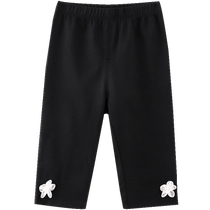 Piggy Banner Childrens Wear 2024 Summer New Childrens Leggings Little Girls Girls Cropped Pants Baby Toddlers Summer