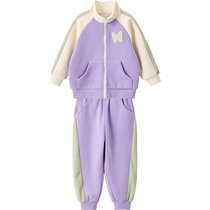 Wilberu childrens suit Western-style sweatshirt two-piece set spring and autumn baby boy 2024 new childrens autumn clothing