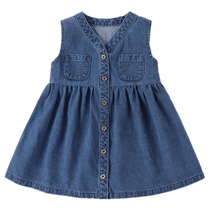 Girls dresses autumn clothes little girls shirts childrens matching 2024 new clothes soft denim skirts childrens clothing