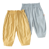 David Bella Childrens Pants 2024 Summer Girls Fashionable Thin Wide-Leg Pants Baby Casual Pants